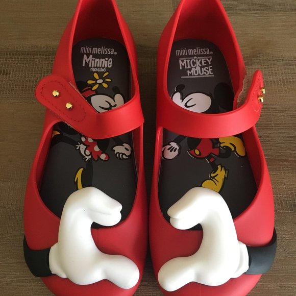 New Mini Melissa Disney Micky Heart Hands Shoes - Picture 7 of 9